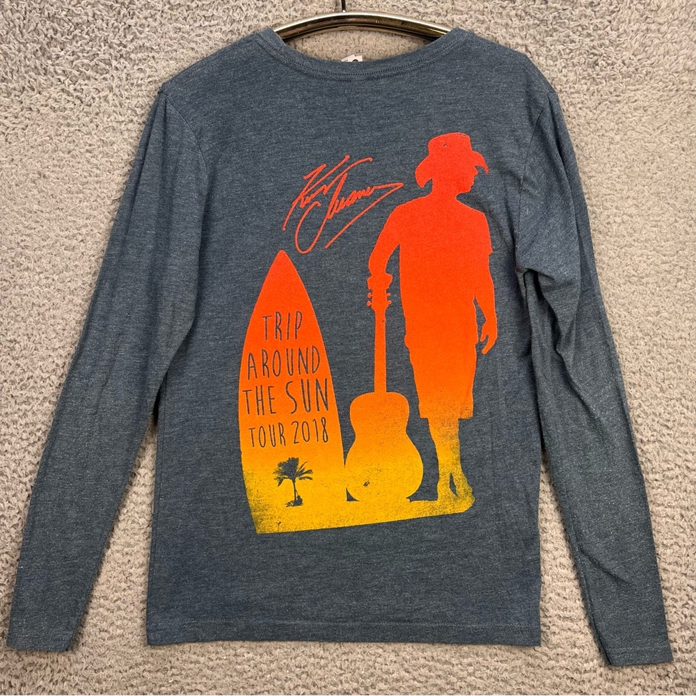2018 Kenny Chesney Trip Around The Sun Tour Shirt Small Long Sleeve Blue Country